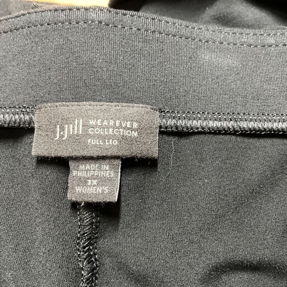 J. JILL Wearever Collection Full Wide Leg Pull On Black Jersey Knit Trousers 3X - Picture 4 of 9